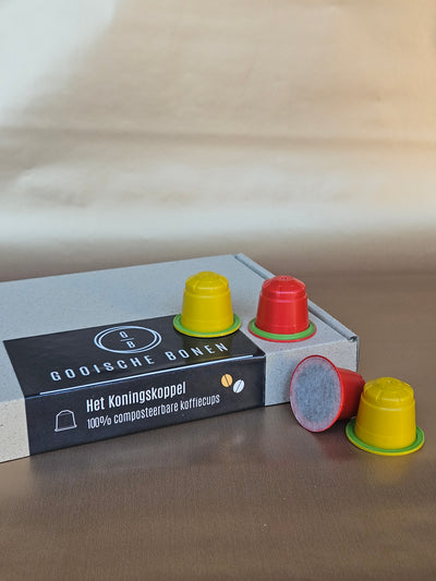 NIEUWE KWALITEIT | Proefpakket het Koningskoppel | Biologisch afbreekbare koffiecups