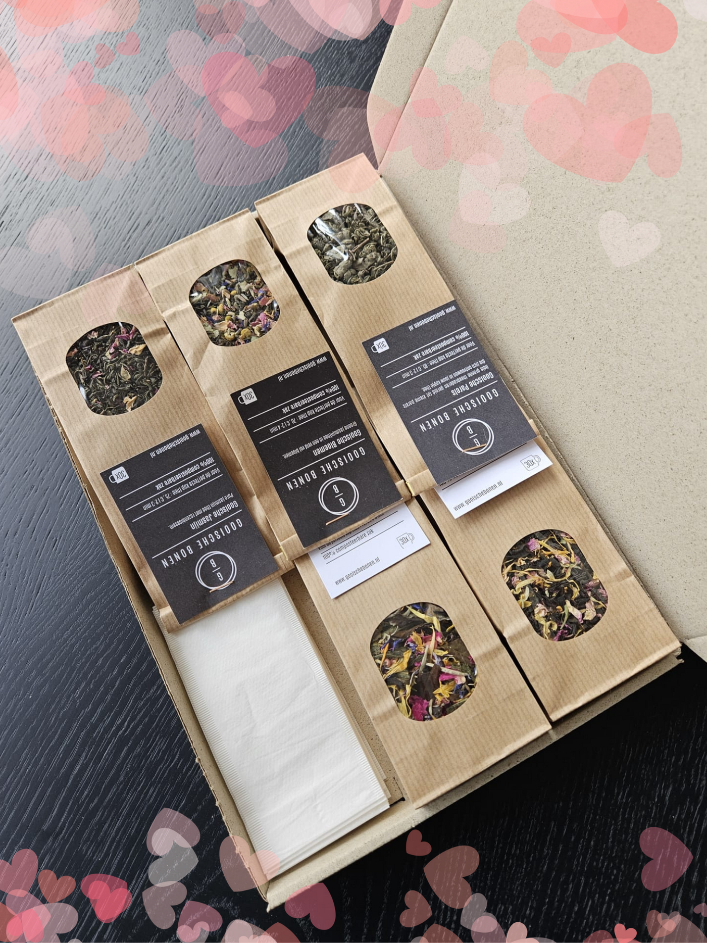 THEEPAKKET LOVE EDITION │ 5 SOORTEN THEE + 50 T-SACS