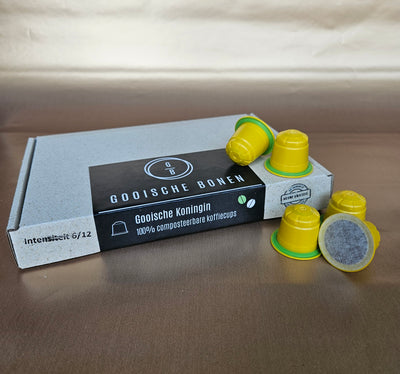 NIEUWE KWALITEIT | Gooische Koningin | 100% Biologisch afbreekbare koffiecups | Intensiteit 7/12